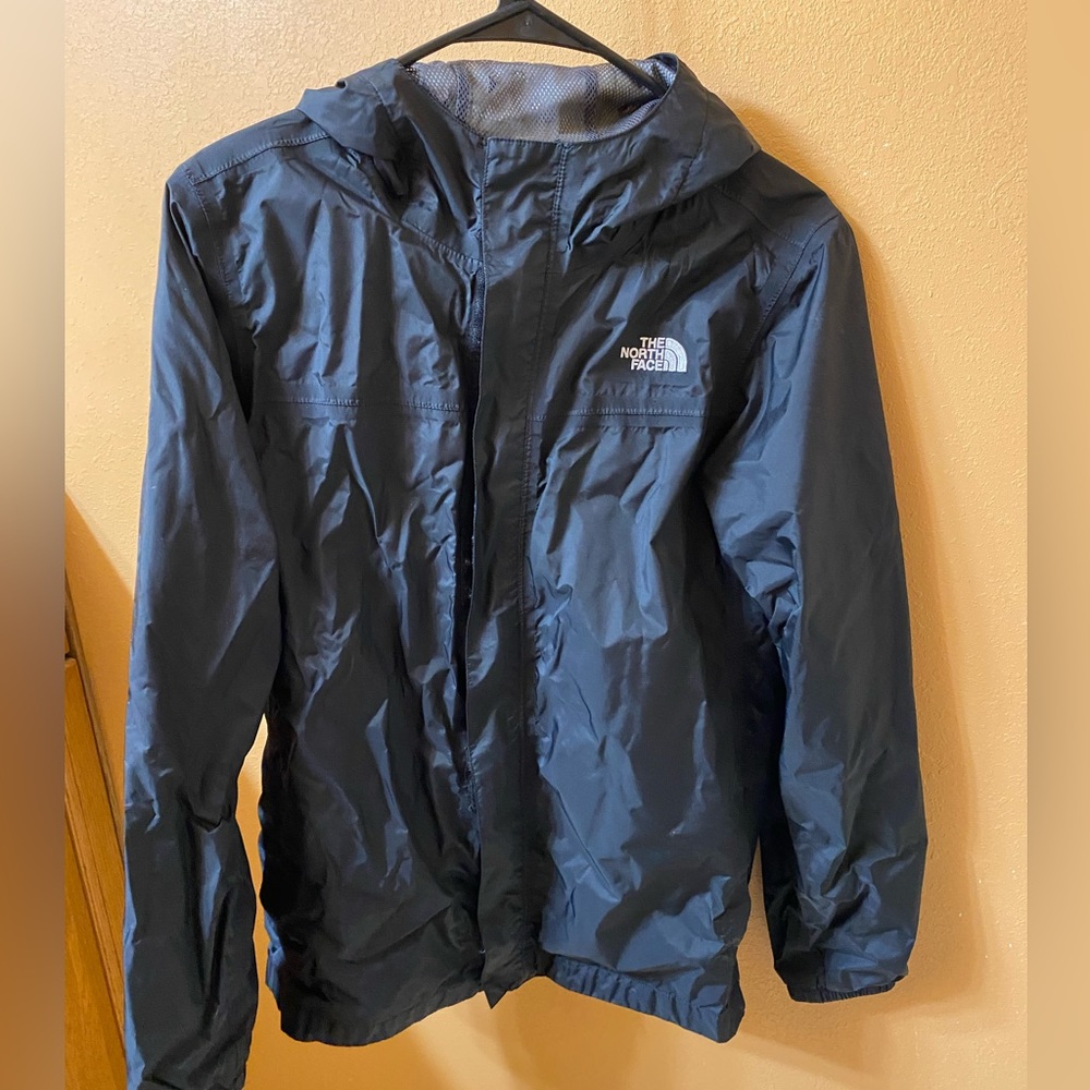 Used boys XL north face rain coat